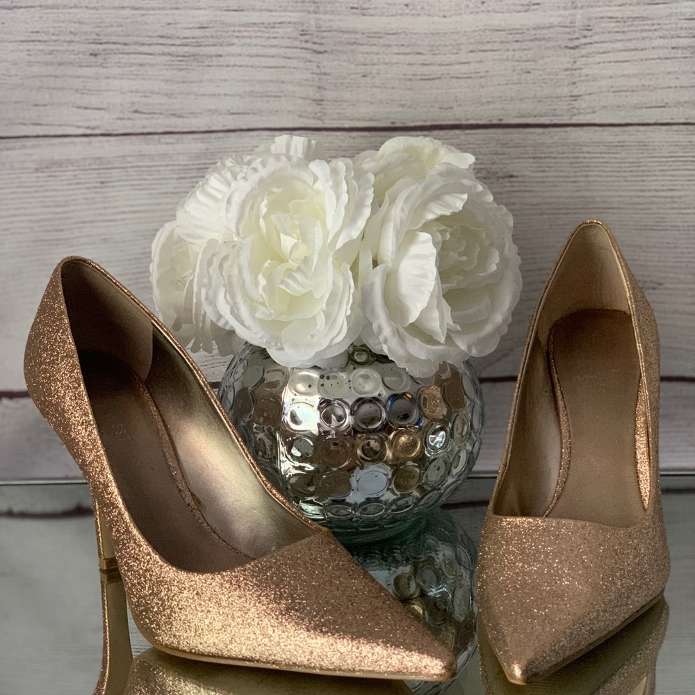 Gold Nine West Heels-SOLD
